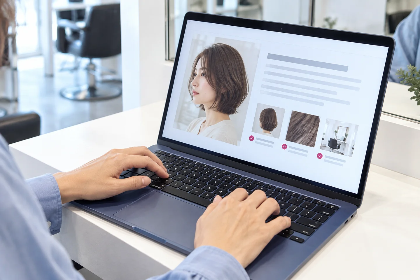 ブログと写真の作成内容をパソコンで確認する活用イメージ