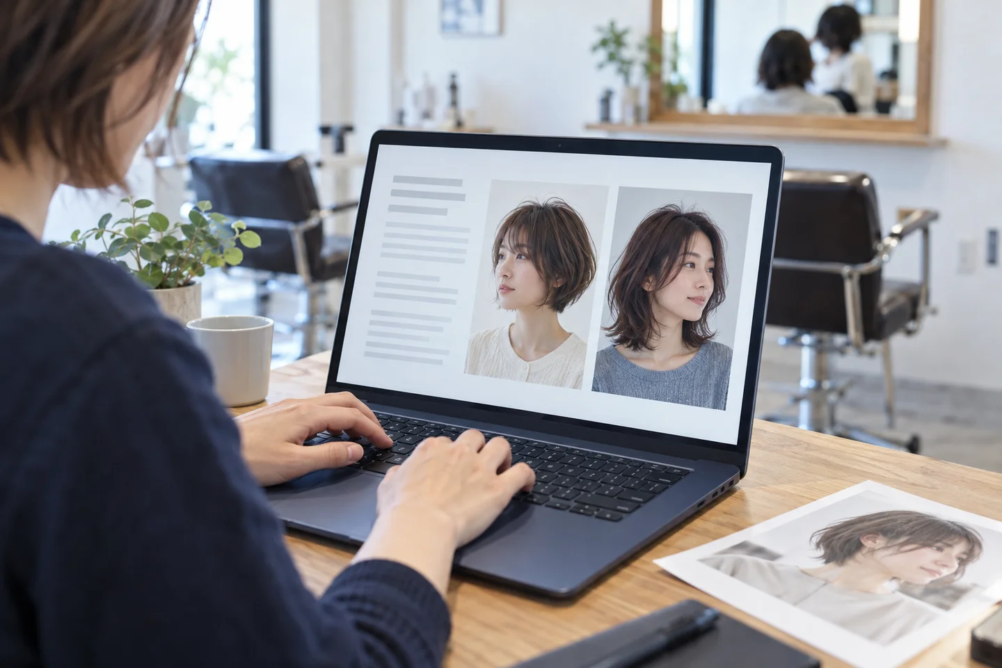 美容室の接客マニュアルをAIで整理｜現場メモを確認しやすい手順へのAI生成活用イメージ