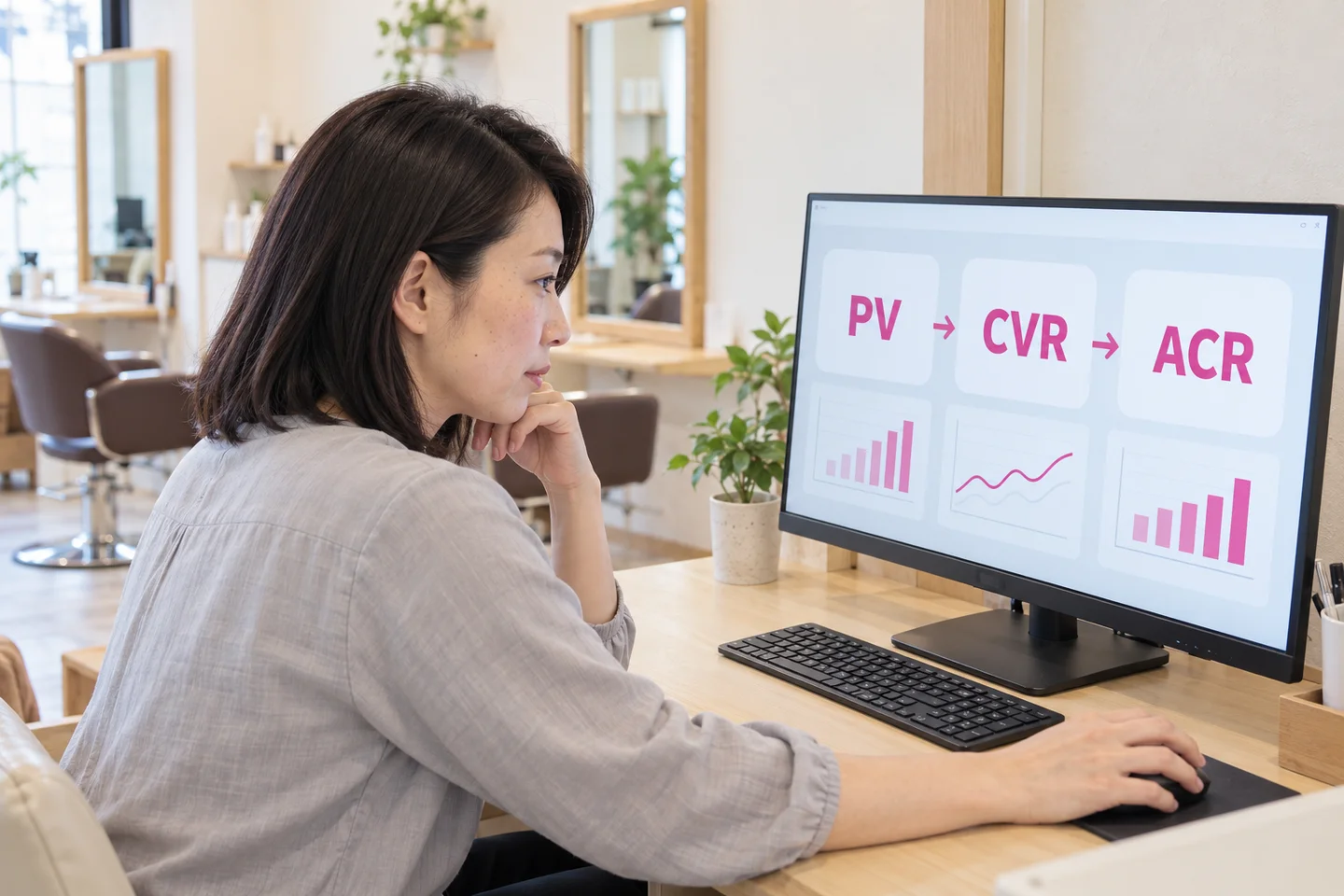 HPBの集客改善はどこから？｜見られる・選ばれる・予約できるを分けて考えるのAI生成活用イメージ